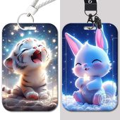 十二生肖星星版 卡套校园学生饭卡公交门禁工作身份证件牌水保护套接送卡伸缩胸牌挂脖工作证无透明窗正反全印