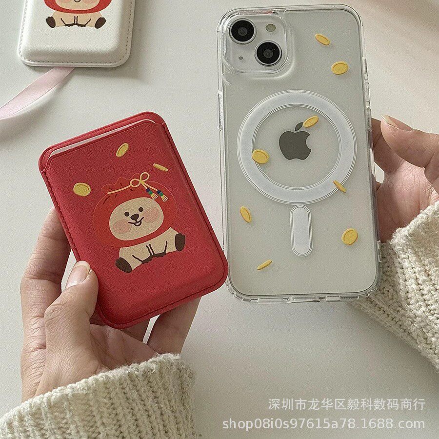 韩国福袋小熊适用iPhone17磁吸卡