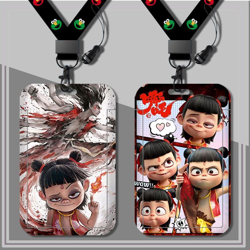 哪吒2魔童闹海周边卡套儿童小学生公交卡校园饭卡门禁证件保护套定制证件套员工工牌出入证厂牌门禁卡挂脖