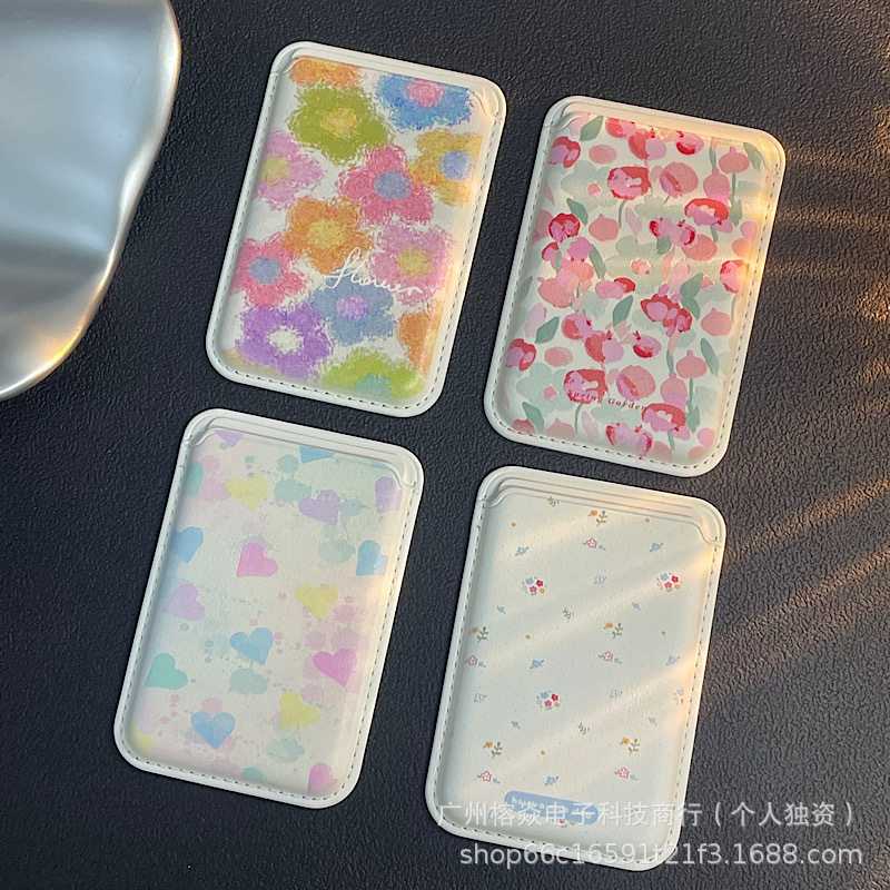 韩系彩色爱心适用iPhone17磁吸卡