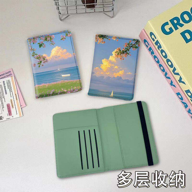 出国旅行护照夹多功能实用收纳包便携带可定制图春天氛围感