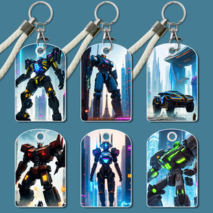 高达小卡门禁卡卡套电梯卡业主卡电动车卡片小号保护套软皮工厂牌电梯钥匙扣卡套一体