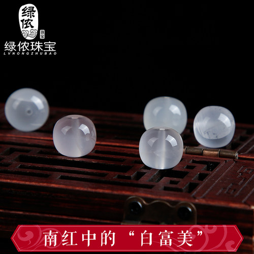 新品天然南d红玛瑙荔枝冻老型桶珠散隔珠108佛珠腰顶珠手串链diy