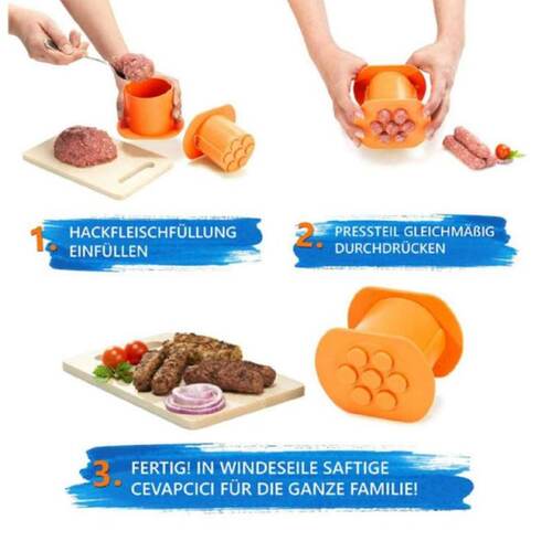 新品1PC Meat Sausage Hot Dog Mzaker Plastic Meat Strip Squee