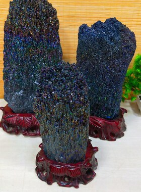 新品包邮七彩矿碳化硅摆件天然矿物晶体I观赏石奇石收藏礼品矿石