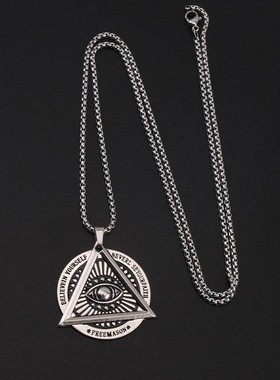 极速邪恶之眼嘻哈项链o男潮街头个性百搭钛钢毛衣链网红ins吊坠女