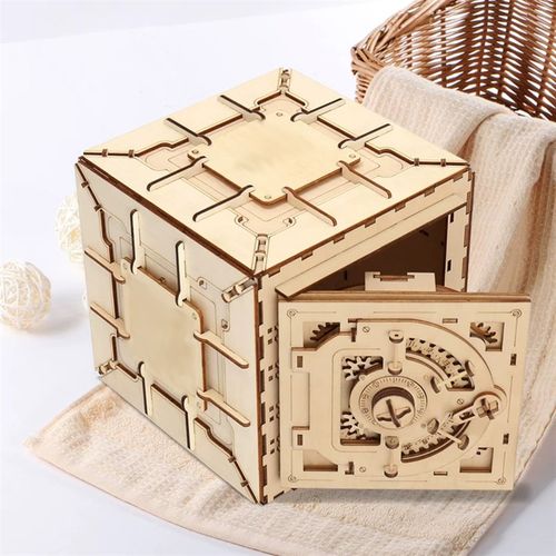 极速精密机械风木质手工DIY立体拼D装模型3d密码盒积木成人木头玩