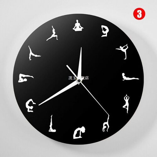 极速30CM Indoor Yoga Pattern Silent Wall Clock Quiet Li.ving