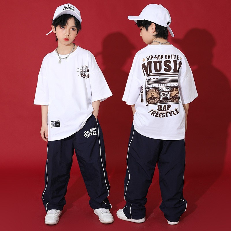 极速少儿霹雳舞演出服街舞hiwphop潮酷帅气男孩街舞架子鼓套装演