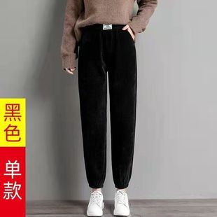 P子显瘦灯芯绒束脚休 宽松裤 极速雪尼尔运动哈伦裤 女2022秋冬新款