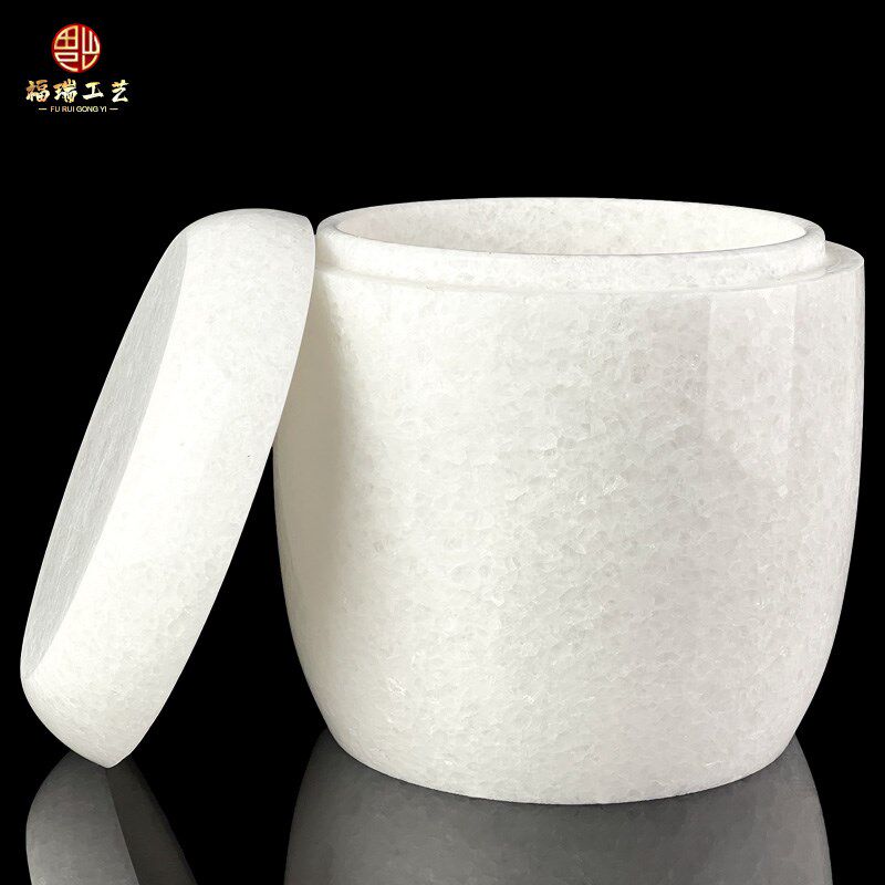 新品天然汉白玉素面骨灰坛u墓地迁坟骨灰罐蛊桶殡葬丧葬安葬用品