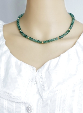 极速天然水草玛瑙项链复古s串珠锁骨链脖颈链女小众设计感2022年