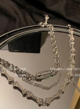 极速2021年新款潮辣妹项链女y轻奢小众设计感ins风嘻哈配饰锁骨毛