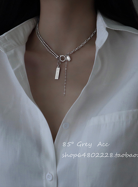 极速轻奢小众设计感珍珠水钻项w链女夏季2021年新款网红气质锁骨