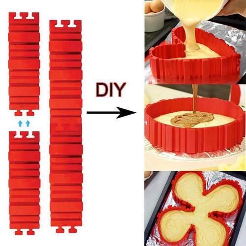 极速4 Pcs/segt Flexible DIY Silicone Cake Mold Square Flower