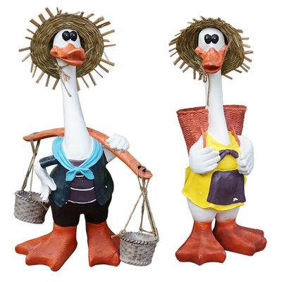 新品花园庭院g装饰品摆件园林景观幼儿园雕塑小品仿真动物鸭子创