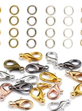 极速100 pcs Lobster Clasp with 200 pcs Open JumSp Rings DIY
