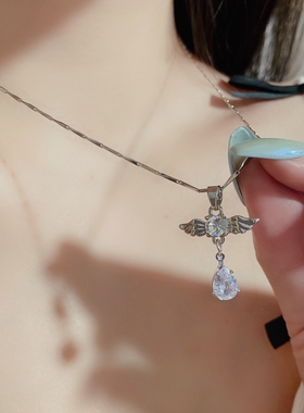 极速美炸组合/2条n装韩系小众设计感少女双层天使锆石项链颈炼