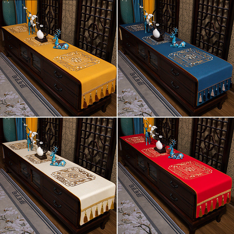极速新中式布艺电视柜盖布餐桌垫B长方形茶几客厅防尘罩台布盖巾,居家布艺,桌布,淘宝优惠券,粉丝福利购,淘宝优惠卷