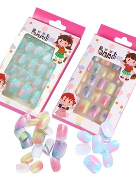 极速Colorful Baby Falsre Nail Tips Lovely Press On Fake Nail