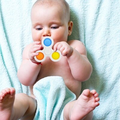 极速simple diimple keychain Finger bubble music key ring