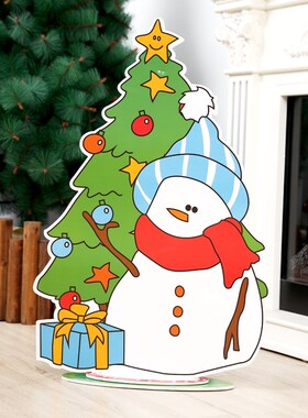 新品大号圣诞老人雪人圣诞树KT板商场橱H窗摆件场景圣诞节装饰品8