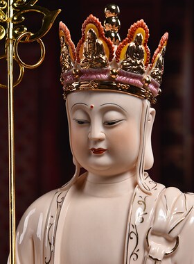 新品【感恩回f馈8折】陶瓷地藏王菩萨佛像供奉家用佛摆件古莲地藏