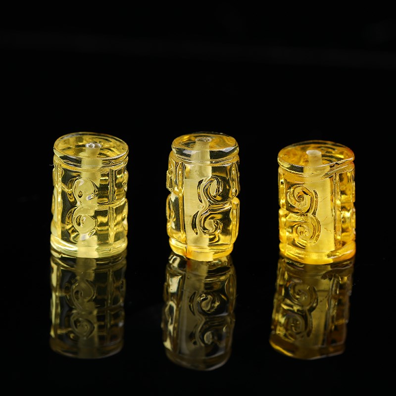 极速星月菩提配饰蜜n蜡回纹桶珠琥珀金珀散珠子隔珠单颗手串配珠