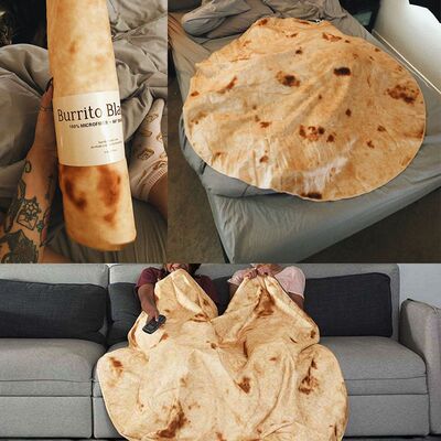 极速创意趣味大饼披萨饼毯子法兰绒毛毯卷饼毯子午睡Y盖毯加绒水