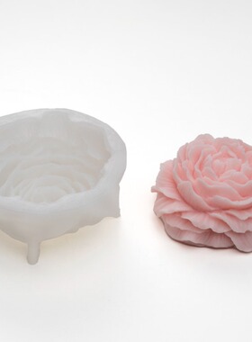 极速3D Peony Candle Silicone Mould DIY Carve FlRower Soap Re