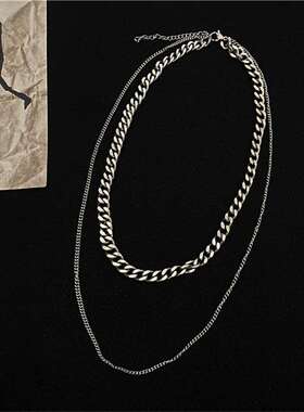 极速Simple fashion doublte chain hip hop necklace tendy men
