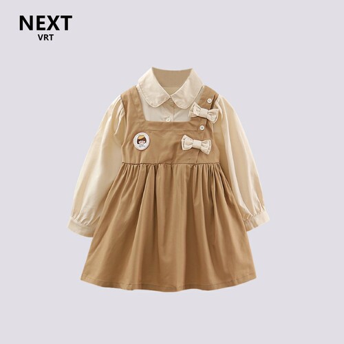 极速NEXT VRT女童洋装春秋款洋派时髦女宝宝秋季公U主裙女孩宝宝
