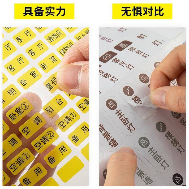 极速轻奢强电箱黄l色电表贴纸开关电源表闸盒标识座标总签插家用
