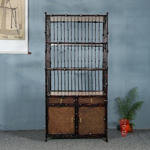 极速2025中式筇竹家具明式博古架D茶具收纳架置物展示架茶室客厅