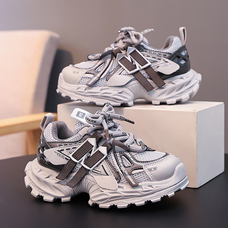 新品男童鞋子春h秋季2026新款儿童网面运动跑步鞋中大童黑色爆款