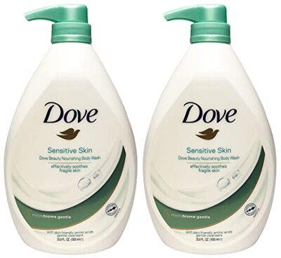 新品Dove Sensitive Skin Nourishing Body Wash Pump  33.8. Flu