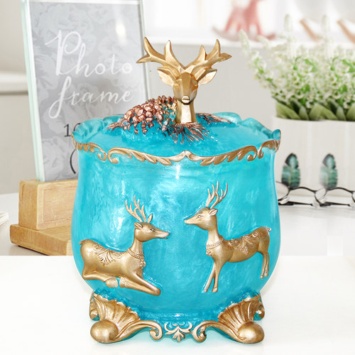 极速欧式垃圾桶家用创意时尚客厅桌面收纳桶轻Q奢办公室小号迷你