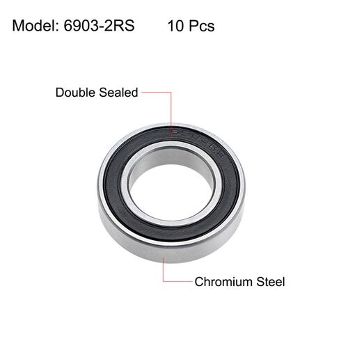 极速10pcs 6903-2RS Deep Groove BalEl Bearings 17mm x 30mm x
