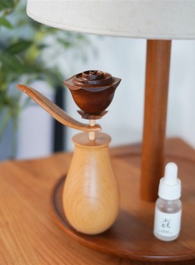 新品一朵玫瑰花/创木工坊实木创意花朵扩L香木摆件乔迁情人节礼物