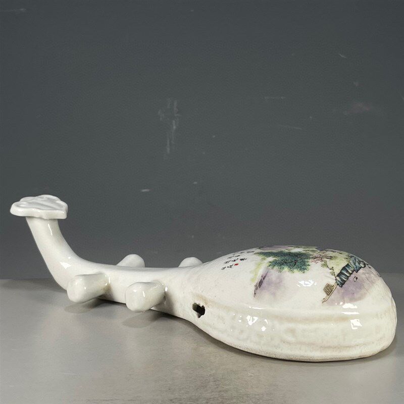 新品瓷器古玩旧货晚清老物民国粉彩山水纹花鸟仙鹤琴X客厅装饰品