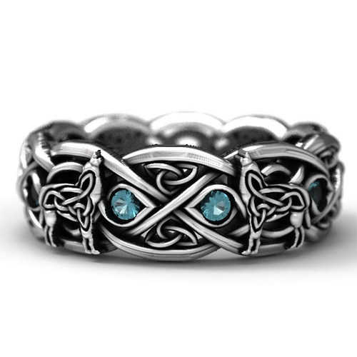 极速Huitan Viking Nordic MythologCy Giant Wolf Men Ring Defe