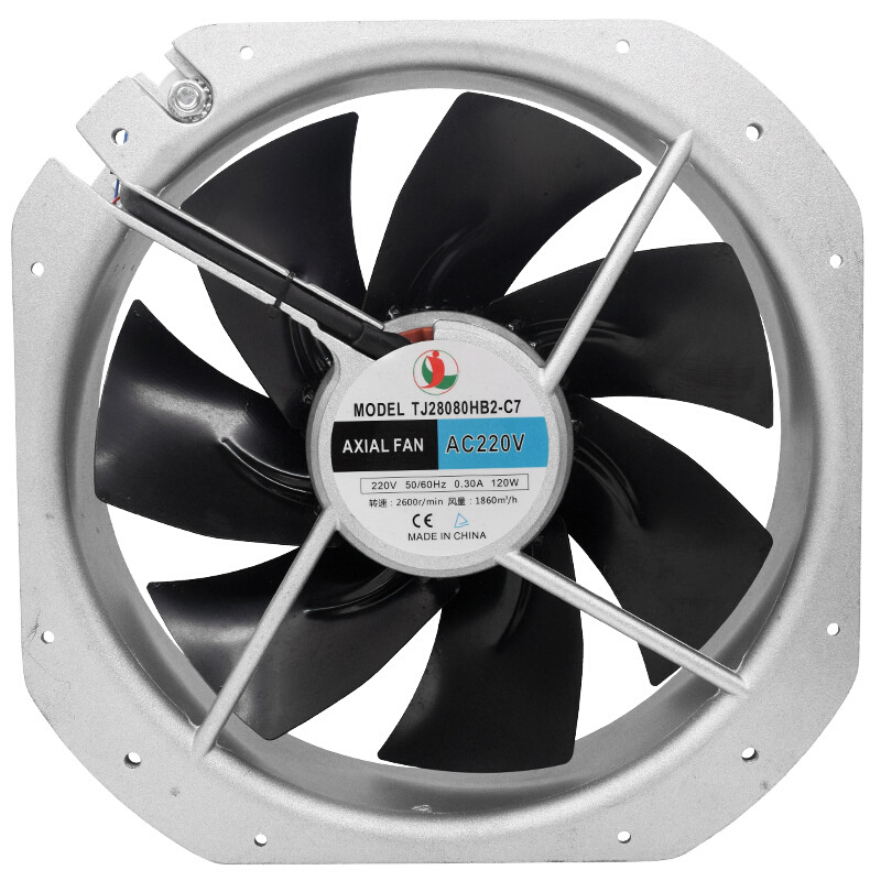 TJ28080HB2/3-C7金属轴流风机220v/380耐高温 机柜散热电箱排风扇