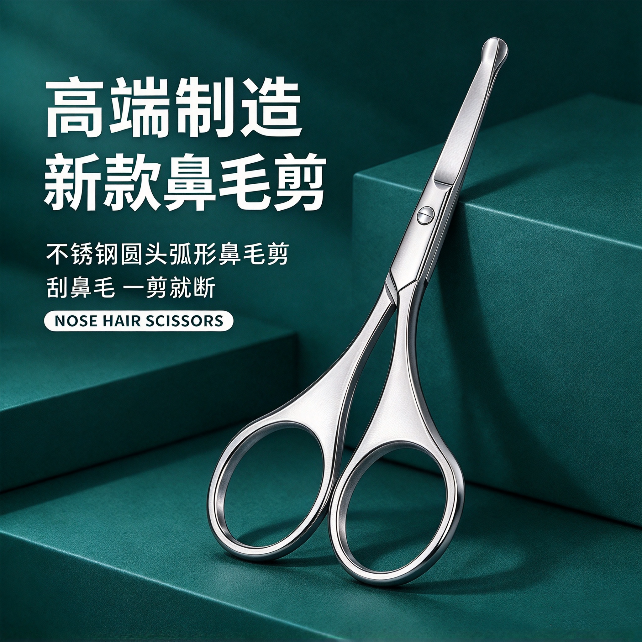 精工手动鼻毛剪刀弧形刀头不锈钢男士专用鼻毛修剪器安全不伤鼻腔