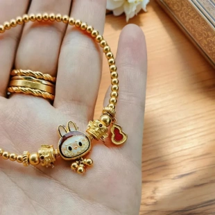 拉布布手鏈沙金銅鍍金就不掉色輕奢潮流同款 labubu同款 飾品