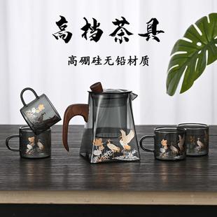 可加热泡茶壶家用带过滤壶沏茶壶功夫茶具 耐高温玻璃煮茶壶加厚款