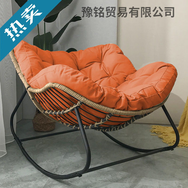 编藤鸟窝摇摇椅可坐可躺懒人摇椅阳台家用休闲藤椅铁艺双人摇摇椅