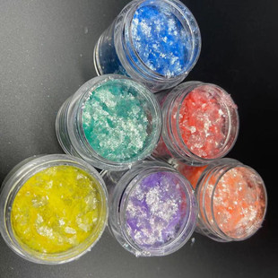特闪彩色钻石珠光片高亮着色冰晶片梦幻高闪美甲滴胶用薄片100克