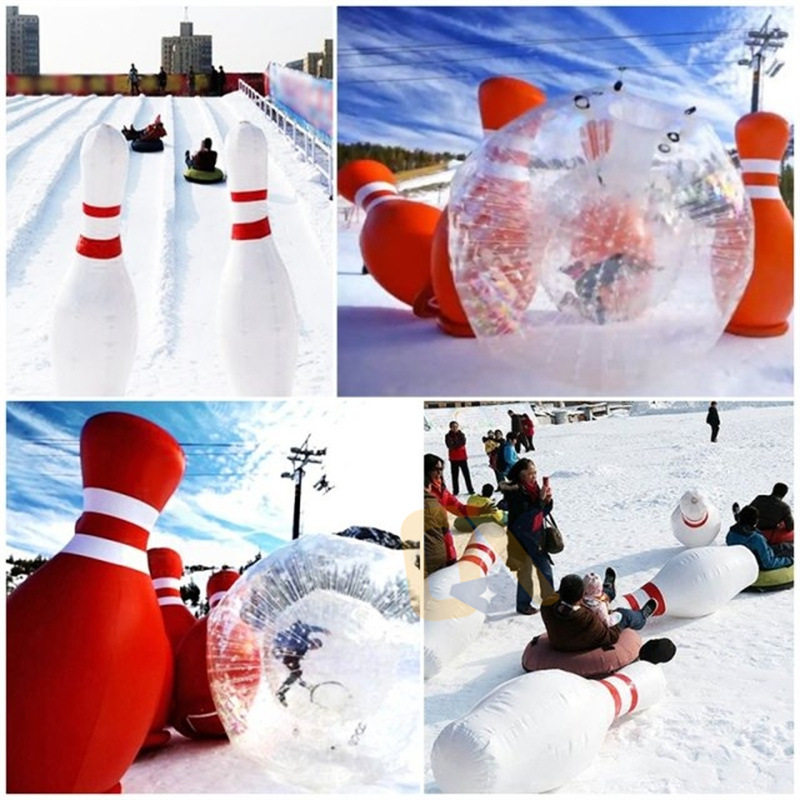 充气雪地保龄球滑雪场悠波球巨型滚筒耐磨耐寒香蕉船八爪鱼皮划艇