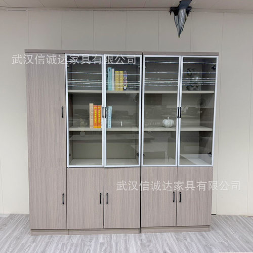 湖北落地柜资料背景柜木质文件柜展示档案简约现代办公室配套书柜