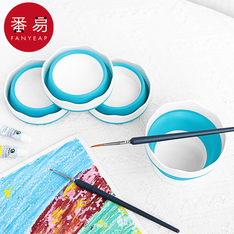 洗笔桶B1p851-绘画工具可折水桶水粉水彩国画颜料涮笔筒美术生
